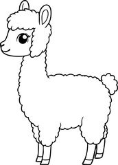vector illustration of a alpaca or llama