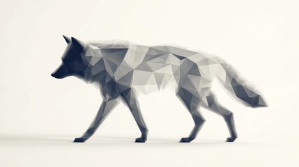 Naklejka premium Geometric Wolf Silhouette