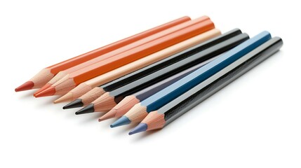 Naklejka premium Colorful Pencils Arranged in a Diagonal Row