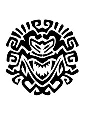 Masque aztèque monstre totem