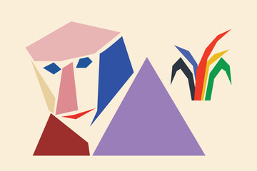 Aesthetic minimalist abstract shapes. Great for retro festival banners, exhibition posters, and clean modern designs