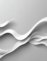 Obraz premium Monochrome White Flowing Layers - Soft Minimalist Abstract