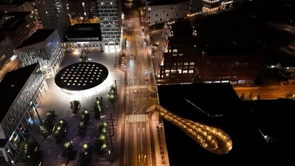 night view of Hyllie Station in Malm&ouml;, Sweden