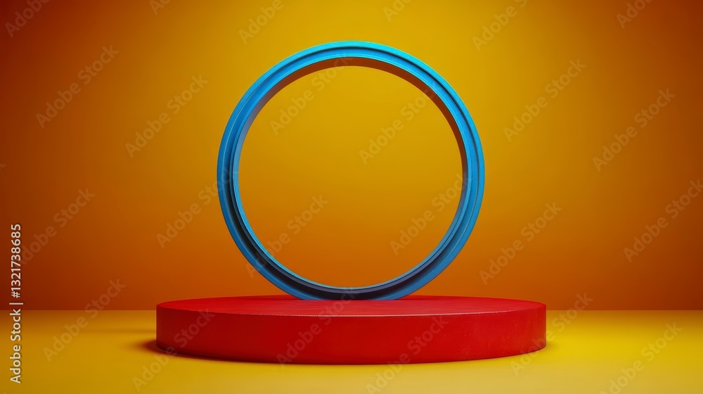 Aufkleber 3D Rendered Abstract Circle Display