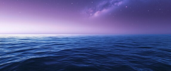 Fototapeta premium AI-Generated Tranquil Ocean Under a Starry Twilight Sky