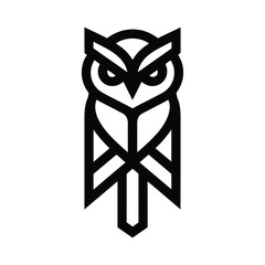Modern Line Art Owl Logo. owl icon vector silhouette, owl logo vector silhouette
