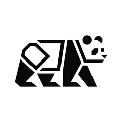 Geometric Panda Silhouette Design. panda icon vector silhouette, panda logo vector silhouette  © shakilcreativework