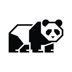 Geometric Panda Silhouette Design. panda icon vector silhouette, panda logo vector silhouette  © shakilcreativework