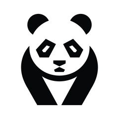 Abstract Panda Logo Design. panda icon vector silhouette, panda logo vector silhouette
