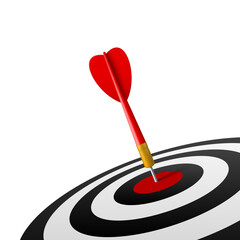 3D Red Dart Hit The Dartboard Mockup