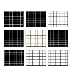 Bento style layout grid templates. Web comics grids, various panel arrangements and different size tiles vector set