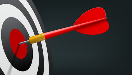 3D Red Dart Hit The Dartboard Mockup