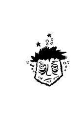 Personnage tete fatigue