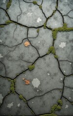 Obraz premium Cracked and Aged Pavement Texture – Weathered Urban Surface