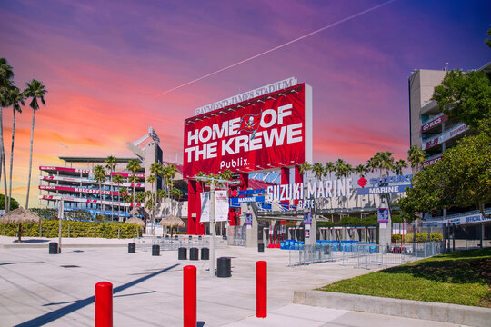 Raymond James Stadium home of the Tampa Bay Buccaneers of the and the University of South Florida Bulls in Tampa Florida USA