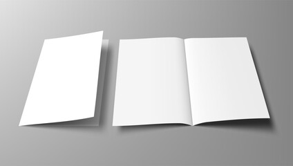 A5, A4, A3 Blank Half-folded Brochure Cover Mockup