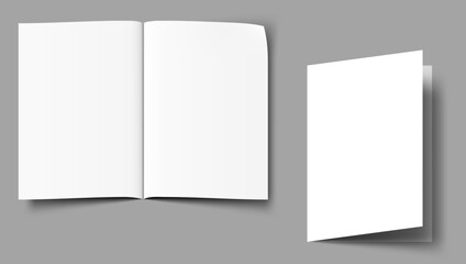 A5, A4, A3 Blank Half-folded Brochure Cover Mockup