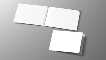 A5, A4, A3 Blank Half-folded Brochure Cover Mockup