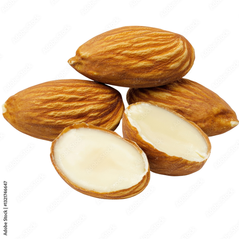 Poster a generous pile of raw almonds spread out to showcase their natural shape and texture perfect for he
