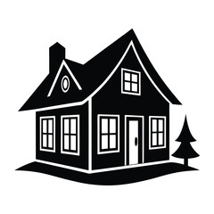 house silhouette vector art