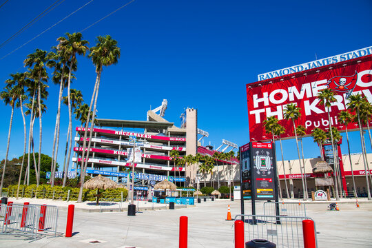 Raymond James Stadium home of the Tampa Bay Buccaneers of the and the University of South Florida Bulls in Tampa Florida USA