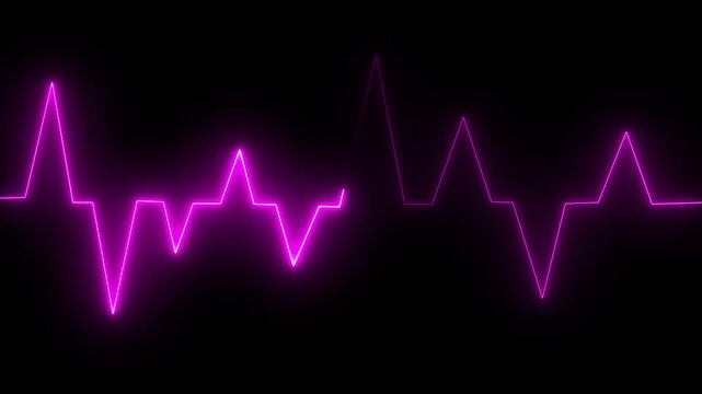 Neon heart beat line animation video abstract neon icon animation love heartbeat animation 4k video Abstract cyan neon heartbeat and pulse rate signal technology animated human heart concepts.