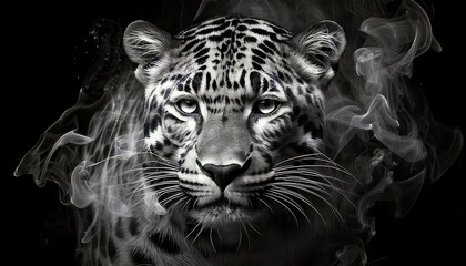 Jaguar Formed from Swirling Smoke &ndash; Surreal and Powerful Artwork