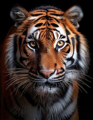 Fototapeta premium Majestic Tiger Locking Eyes with Its Prey – Intense Wildlife Moment
