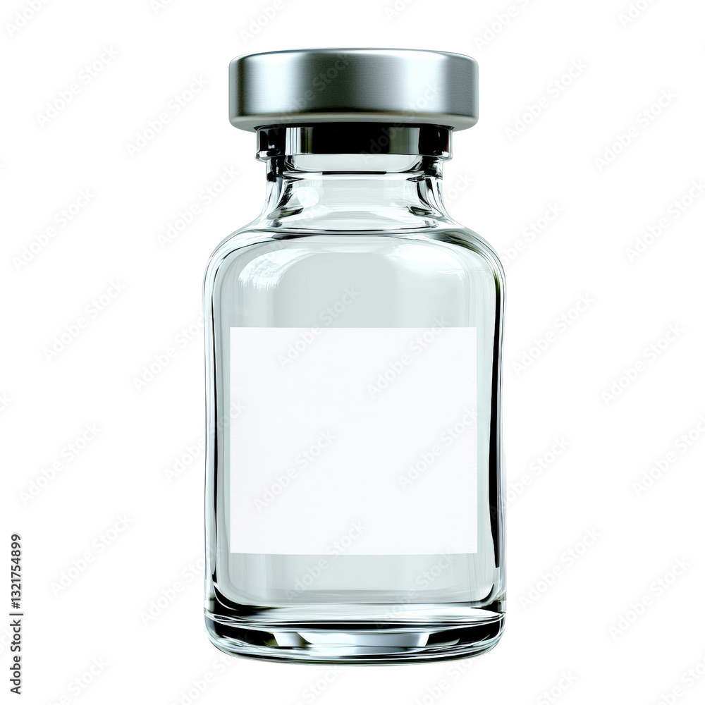Poster glass vial with a blank label perfect for crafting, organizing, or displaying various liquids or sma