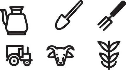 farming icon set