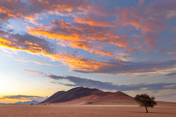 Sun color clouds yellow and orange at sunset