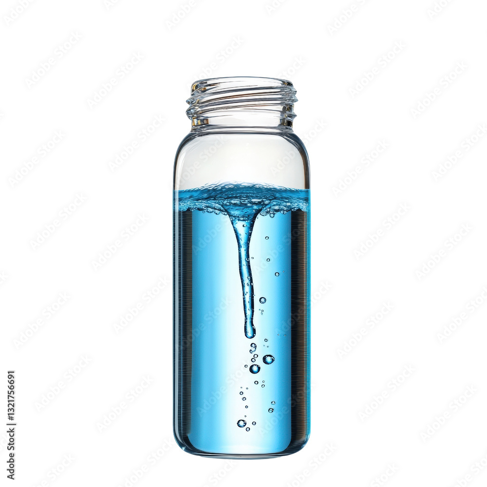 Poster clear plastic bottle of fresh drinking water on a neutral background highlighting hydration and refr