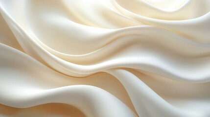 Obraz premium Creamy ivory silk fabric with gentle waves and soft texture