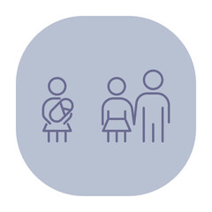 Icon of family relationships, showcasing parent with child and couple holding hands. Love, connection, and family dynamics in modern society concept