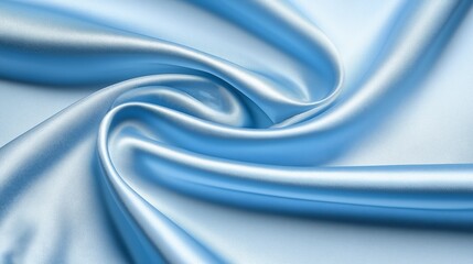Blue silk satin fabric abstract background.AI Generative.