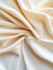 Obraz premium Cream Satin Drape Fabric Texture - Luxurious cream satin fabric, soft folds, elegant texture, smooth surface, flowing drapes. Symbolizing luxury, softness, elegance, purity, and serenity