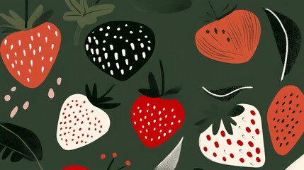 A Delightful Strawberry Pattern with a Fresh and Vibrant Design