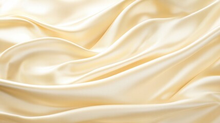 Fototapeta premium Cream silk satin fabric abstract background.AI Generative.