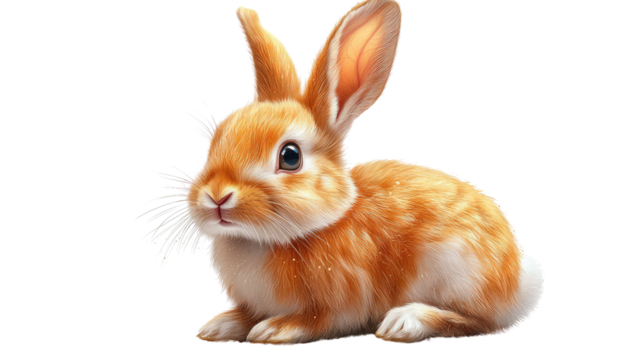 Golden Bunny: a vibrant illustration of an adorable rabbit with a soft, golden-brown coat, radiating warmth and charm, perfect for adding a touch of whimsy and joy.