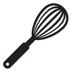 whisk black vector silhouette llustration on white background