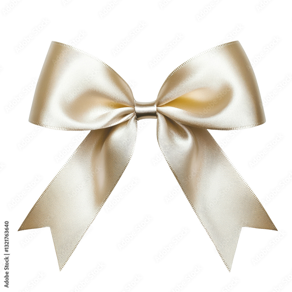 Poster Elegant white bow placed on a rich black background creating a stunning visual contrast and captivating design element isolated on transparent background..