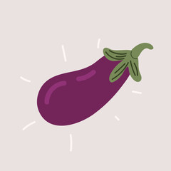 Cartoon vector illustration of an eggplant