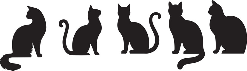 isolated cat Vector,cat Silhouette,cat icon set, cat symbol ,black cat Vector illustration, Vector Graphic, EPS 10 