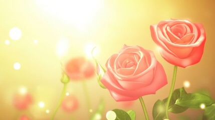 Stunning Pink Roses in a Soft Light, A Romantic Floral Image