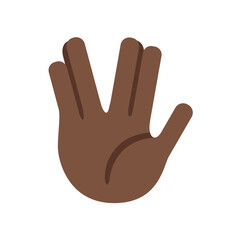 Vulcan Salute: Dark Skin Tone
