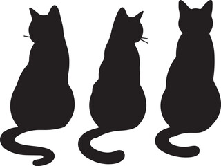 isolated cat Vector,cat Silhouette,cat icon set, cat symbol ,black cat Vector illustration, Vector Graphic, EPS 10 
