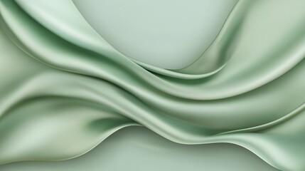 Fototapeta premium Green silk satin fabric abstract background.AI Generative.