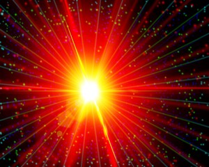 Naklejka premium abstract flash, red light in space