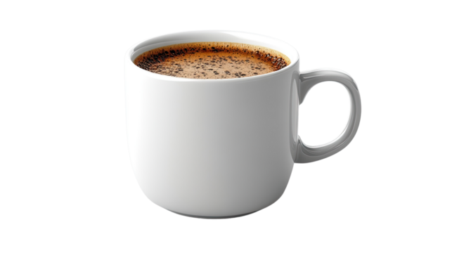 Rich Coffee in a Ceramic Mug: A close-up studio shot captures the inviting aroma of hot coffee in a sleek ceramic mug, offering warmth and comfort to a modern setting.