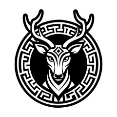 A solid style icon of ceryneian hind symbol